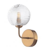 FEYA Wall Light finished in Antique Bronze With Ribbed Glass