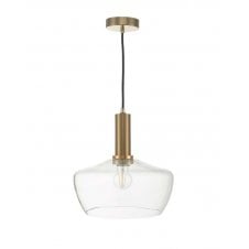 Bronze Suspension With FIDELLA Clear Glass Easy Fit Shade