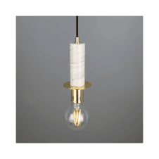 FIGO 1 Light Marbled Ceiling Pendant in Polished Brass