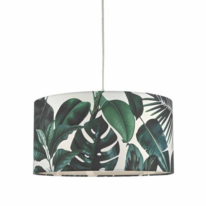 FILIP easy fit pendant shade with green floral pattern