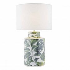 FILIP green floral print ceramic table lamp base