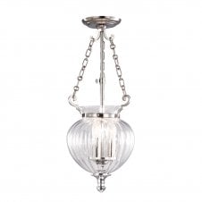 FINSBURY PARK traditional polished nickel hall lantern, small