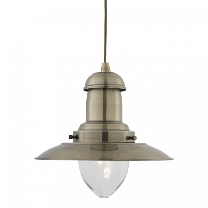 FISHERMAN antique brass ceiling pendant light