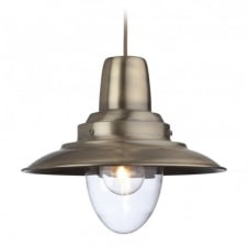 FISHERMAN rustic ceiling pendant in an antique brass finish