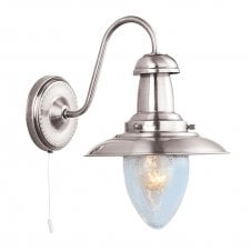 FISHERMAN traditional satin silver single wall light