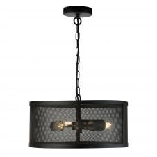 black mesh 3 light ceiling pendant