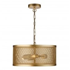 gold mesh 3 light ceiling pendant