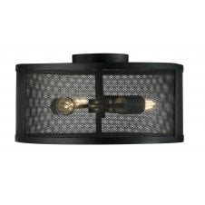 FISHNET 3 Light Mesh Drum Flush Ceiling Matt Black