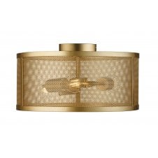 3 Light Drum Flush Ceiling Matt Gold