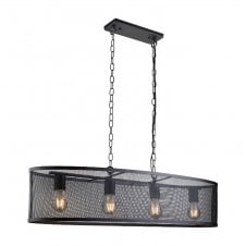 Oval Ceiling Pendant Matt Black Mesh