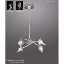 FLAVIA modern chrome pendant light with glass shades
