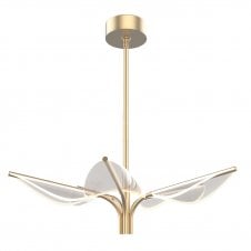 Floriana 5 Leaf LED Chandelier Small - Natural Brass