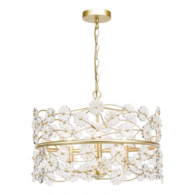 Fonda 3 Light Satin Gold and Glass Pendant