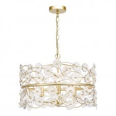 satin gold and glass ceiling pendant