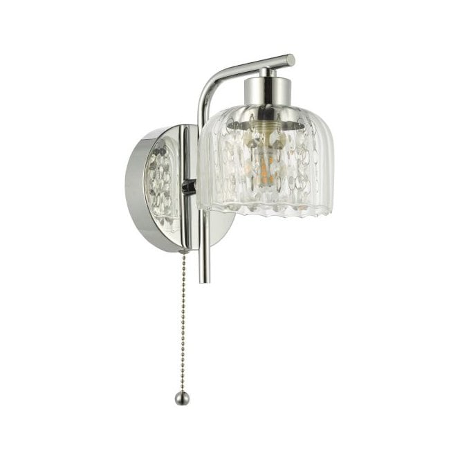 Forseti IP44 Bathroom Wall Light Polished Chrome and Glass