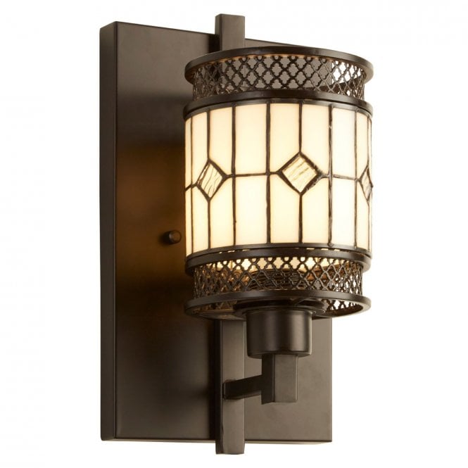 FOXTROT Art Deco Art Deco Diamond Tiffany Wall Light in Bronze
