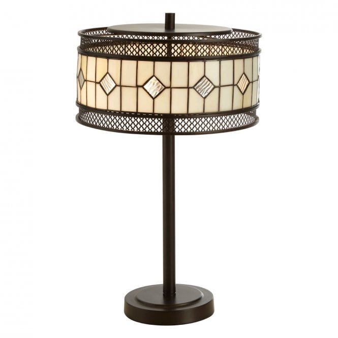 FOXTROT Art Deco Diamond Tiffany Table Lamp