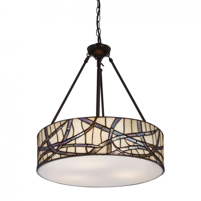 FOXTROT Contemporary Art Nouveau Vine Tiffany Drum Ceiling Pendant