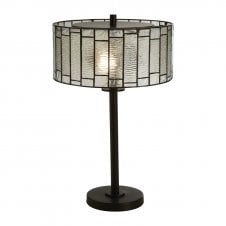 Textured Glass Deco Tiffany Table Lamp 
