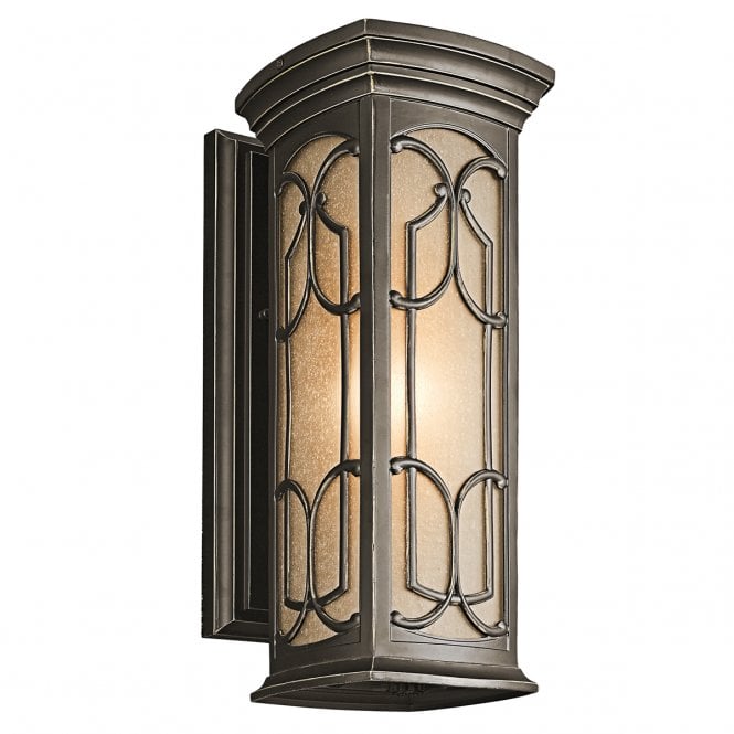 FRANCEASI exterior Gothic wall lantern in old bronze (medium)