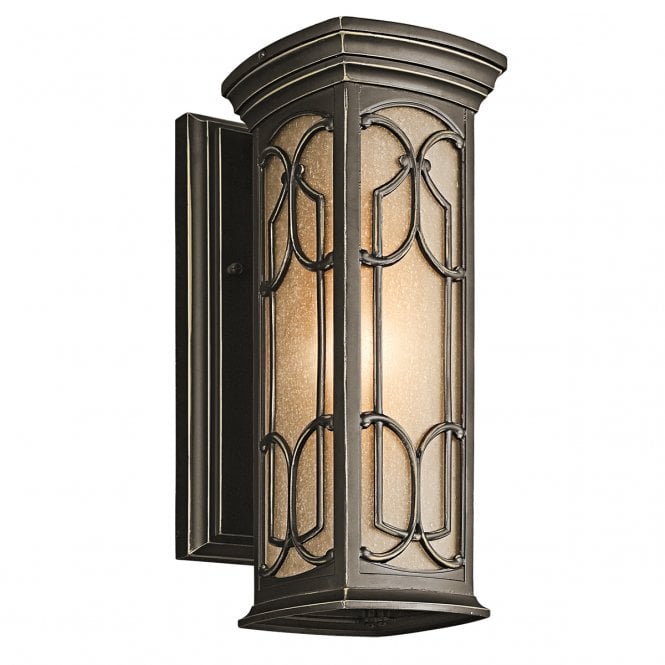 FRANCEASI exterior Gothic wall lantern in old bronze (small)