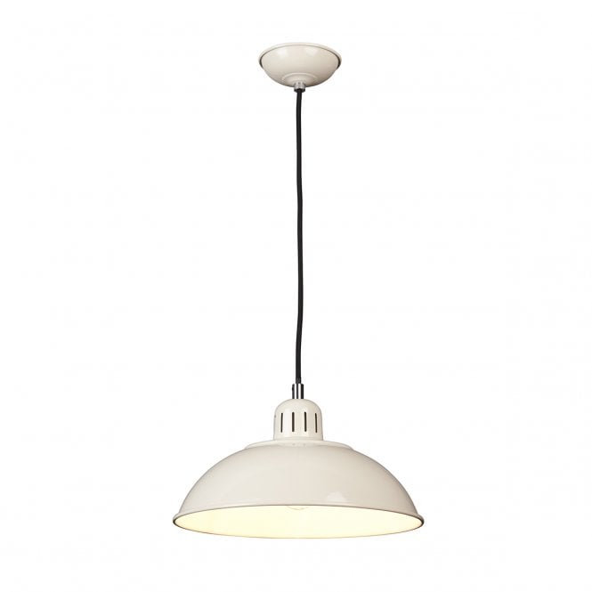 FRANKLIN retro mid century ceiling pendant in an oyster cream finish