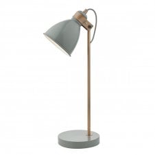 FREDERICK gloss grey and copper desk lamp