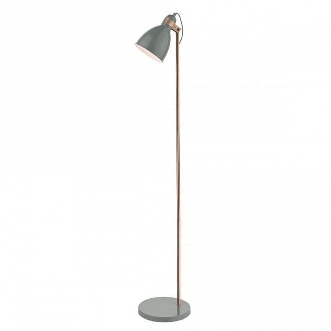 FREDERICK gloss grey and copper floor lamp
