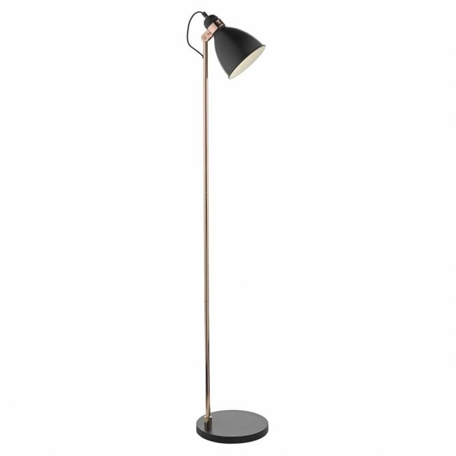FREDERICK retro black and copper floor lamp