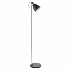contemporary retro black and copper floor lamp