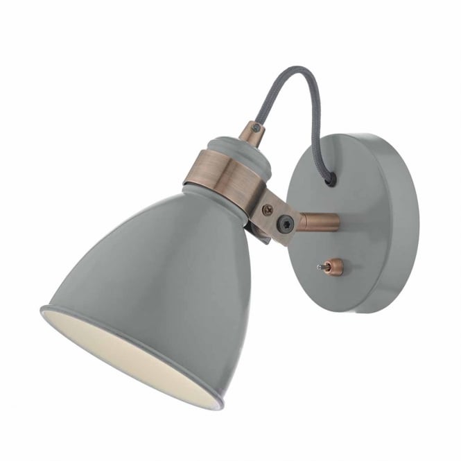 FREDERICK retro grey and copper wall light