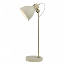 FREDERICK Task Table Lamp in Cream and Antique Brass