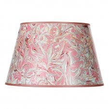 Red Marble Pattern Tapered Drum Shade 45cm