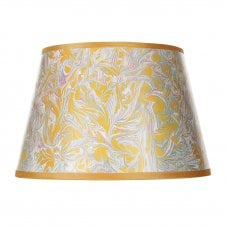 Yellow Marble Pattern Tapered Drum Shade 26cm
