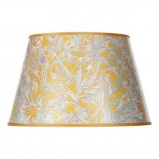 Yellow Marble Pattern Tapered Drum Shade 45cm