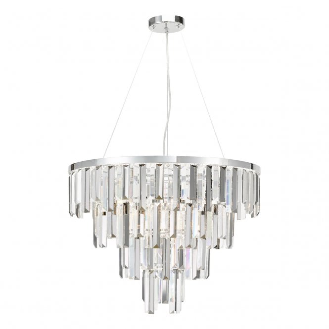 Fuentes 5 Light Polished Chrome and Crystal Pendant