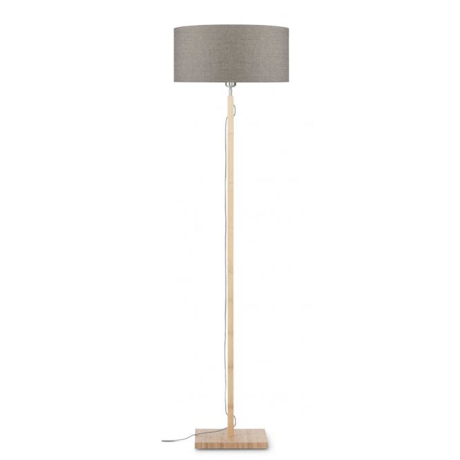 FUJI Bamboo Floor Lamp with Dark Linen Eco Linen Shade | Tree Planted with Every Purchase