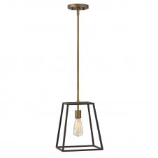 FULTON vintage industrial bronze ceiling pendant with taped cage design
