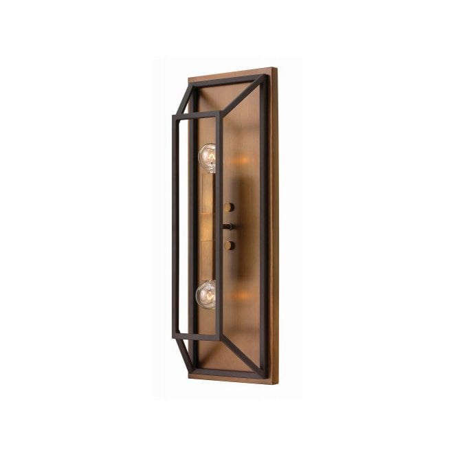 FULTON vintage industrial double wall light in a bronze finish
