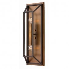 FULTON vintage industrial double wall light in a bronze finish