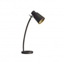 FUNK contemporary industrial dark brown table lamp with golden inner