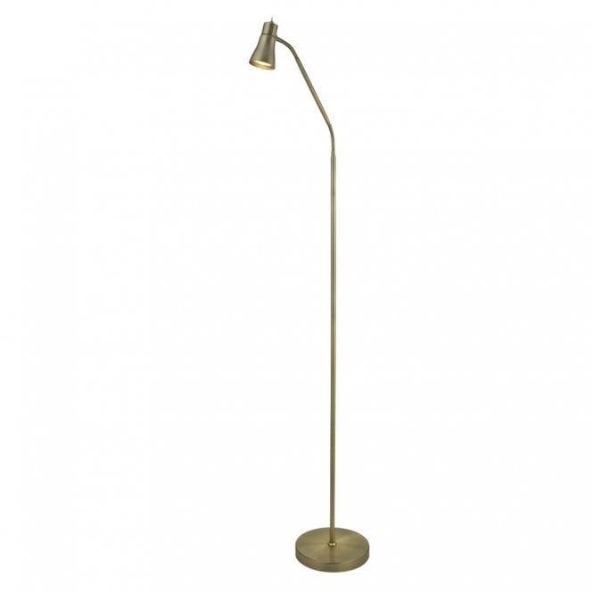 FUSION Floor Lamp Single With Flexi Head Antique Brass