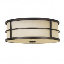 flush deco style ceiling light in bronze