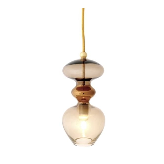 FUTURA chestnut brown glass ceiling pendant (small)