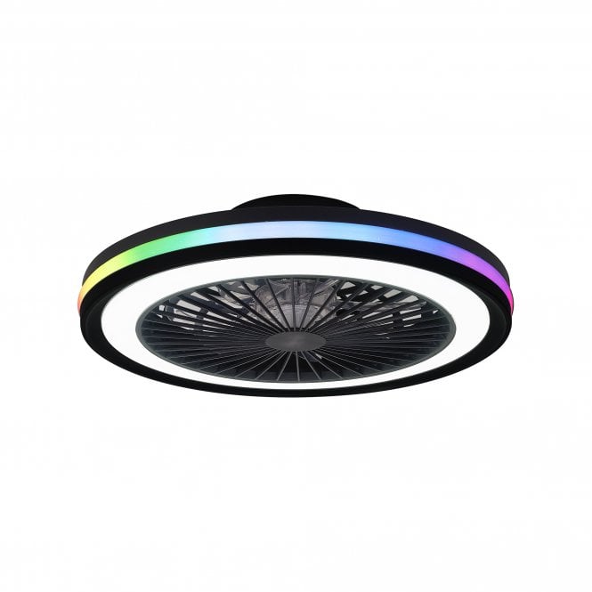 Gamer Colour Changeable LED Ceiling Fan in Black - Remote Controlled