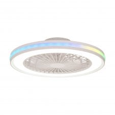 Gamer Colour Changeable LED Ceiling Fan in White 53cm - Remote Controlled