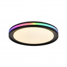 GAMER | RGB Colour Changing Flush Ceiling Light | Black
