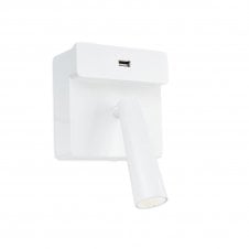 GAMMA Swivel Wall light in White with USB Port and Switch