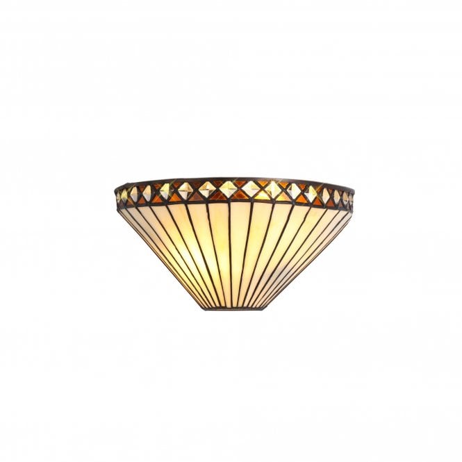 GATSBY amber and cream glass Tiffany 2 wall washer light with crystal detail
