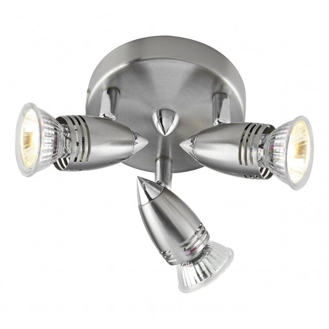 GEMINI 3 Light Compact Plate Satin Chrome Spotlight